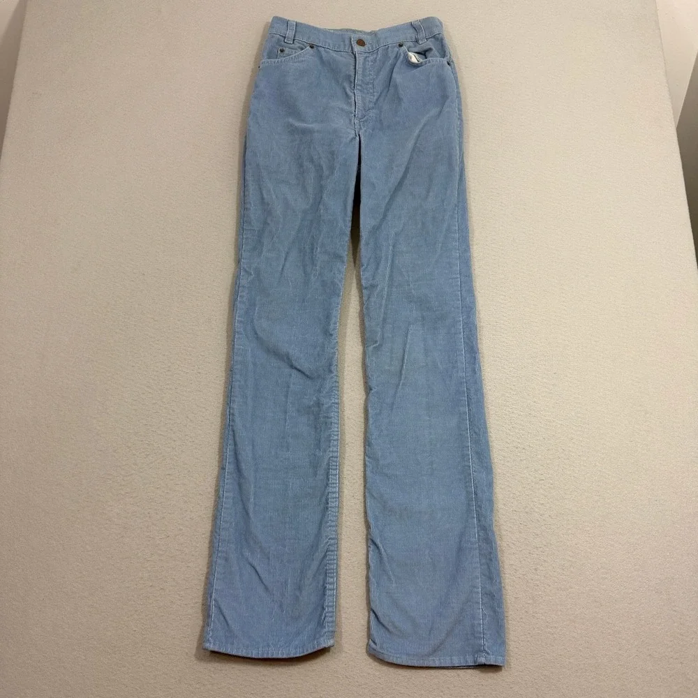 Vintage Levis Corduroy Pants Teen 28x34 USA Made 70s High Waist Flare Bootcut